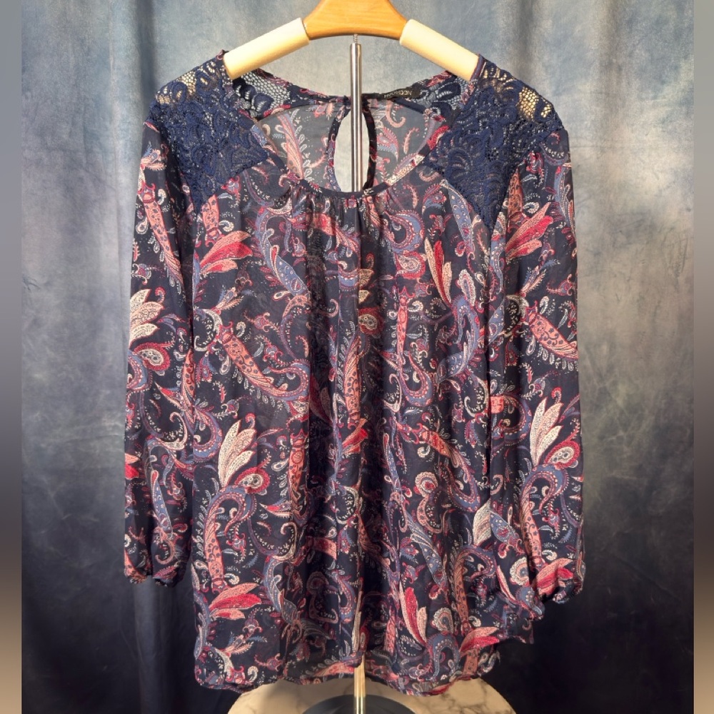 Patterned Sheer-ish Top
